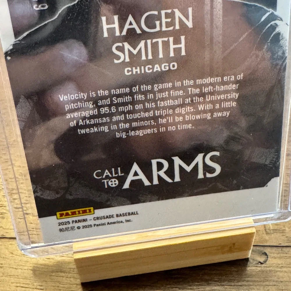 Panini Baseball Card Hagen Smith Green Call to Arms Prizm Serial 055/249 No 7